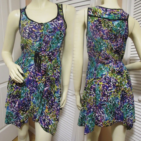 Vintage Y2K Forever 21 Sleeveless Mini Dress Multicolor Skater Surfer Chic Boho - Picture 1 of 8